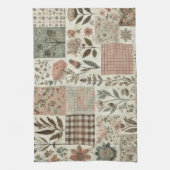 Linge De Cuisine Couvre-lit Patchwork Rose Fleur Verte Rustique  (Vertical)