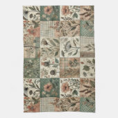 Linge De Cuisine Couvre-lit Patchwork Rose Fleur Verte Rustique (Vertical)