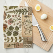 Linge De Cuisine Couvre-lit Patchwork Rose Fleur Verte Rustique (Quart Plié)