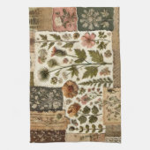 Linge De Cuisine Couvre-lit Patchwork Rose Fleur Verte Rustique (Vertical)