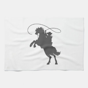 Linge De Cuisine cowboy lancer lasso équitation élevant cheval