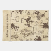 Linge De Cuisine Cowboy Rodéo Occidental Personnalisé (Horizontal)