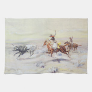 Linge De Cuisine Cowboys du Triangle Bar par CM Russell