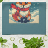 Linge De Cuisine Cozy Christmas Fox Kitchen Towels (Plié)