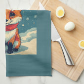 Linge De Cuisine Cozy Christmas Fox Kitchen Towels (Quart Plié)