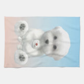 Linge De Cuisine Cozy Plush Moment: Smiling Bichon Hugging Mini Pup (Horizontal)