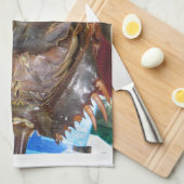 Linge De Cuisine Crabe à fer à cheval ... Restauration asiatique th (Quart Plié)