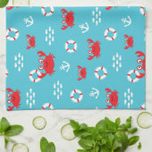 Linge De Cuisine Crabe avec bouée de sauvetage (Plié)