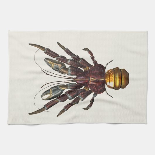 Linge De Cuisine Crabe coco géant - Illustration Vintage (Horizontal)