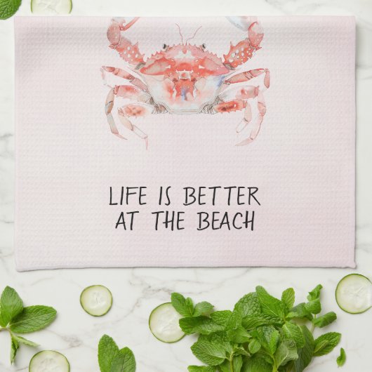 Linge De Cuisine Crabe de l'océan Rouge Blush (Plié)