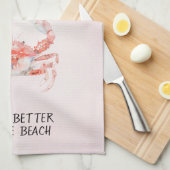 Linge De Cuisine Crabe de l'océan Rouge Blush (Quart Plié)