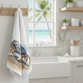 Linge De Cuisine Crabe de plage à l'aquarelle