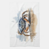 Linge De Cuisine Crabe de plage aquarelle (Vertical)