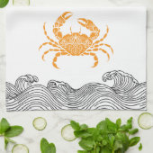 Linge De Cuisine Crabe mandala (Plié)