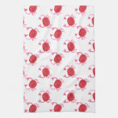 Linge De Cuisine crabe rouge aquarellé conception de la plage (Vertical)