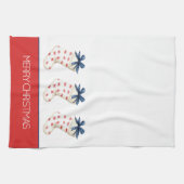 Linge De Cuisine Crabe rouge côtier Prise de Noël (Horizontal)