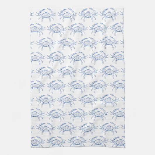 Linge De Cuisine Crabes bleus et blancs de Preppy (Vertical)