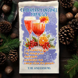 Linge De Cuisine Cranberry Orange Mimosa Cocktail de Noël Recette<br><div class="desc">Célébrez la saison des Fêtes avec cette Cranberry Orange Mimosa personnalisé recette de cocktail de Noël serviette de cuisine. Cette serviette festive propose une délicieuse recette de mimosa de vacances, parfaite pour ajouter un peu de couleur et de charme à votre décor de cuisine. Customisez avec votre nom de famille...</div>