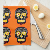Linge De Cuisine Crâne à sucre noir (Quart Plié)