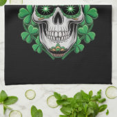 Linge De Cuisine Crâne à sucre St Patrick Day Shamrock chanceux (Plié)