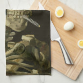 Linge De Cuisine Crâne avec cigarette brûlante par Vincent van Gogh (Quart Plié)