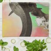 Linge De Cuisine Crâne de buffle sur un Arrière - plan d'aquarelle (Plié)