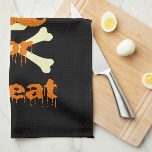 Linge De Cuisine crâne de Halloween (Quart Plié)