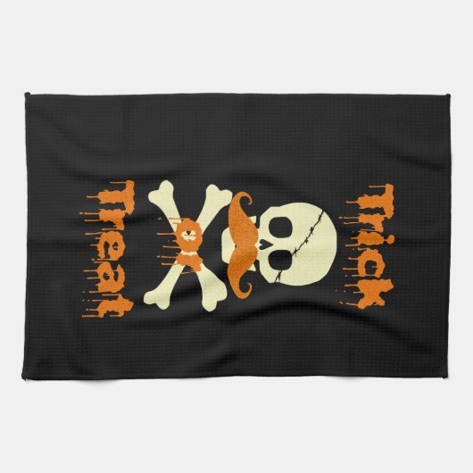 Linge De Cuisine crâne de Halloween (Horizontal)