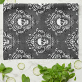 Linge De Cuisine Crâne et gothique gris (Plié)