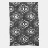 Linge De Cuisine Crâne et gothique gris (Vertical)