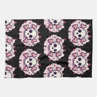 Linge De Cuisine Crâne et Os en Rose Pastel
