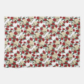 Linge De Cuisine Crâne et roses (Horizontal)