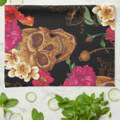 Linge De Cuisine crâne floral (Plié)