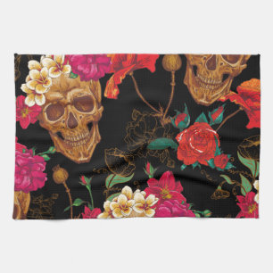 Linge De Cuisine crâne floral