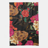Linge De Cuisine crâne floral (Vertical)