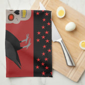 Linge De Cuisine Crâne gothique et ravens du gardien Halloween (Quart Plié)