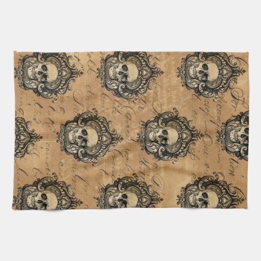 Linge De Cuisine Crâne gothique victorien (Horizontal)