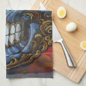 Linge De Cuisine Crâne gris bleu (Quart Plié)