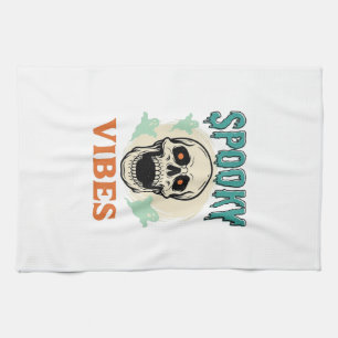 Linge De Cuisine Crâne Halloween Ambiance Surnaturelle Horreur Vint