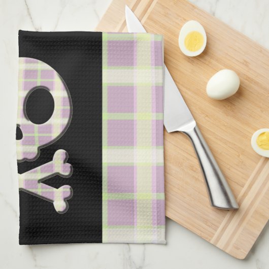 Linge De Cuisine Crâne mauve de plaid (Quart Plié)