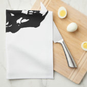 Linge De Cuisine Crâne - Noir & Blanc Métal Imaginaire Art (Quart Plié)