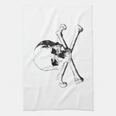 Linge De Cuisine Crâne noir et blanc et os (Vertical)