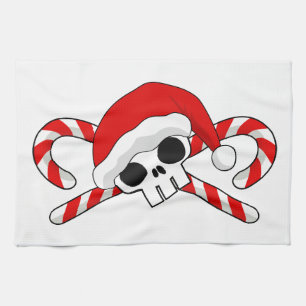 Linge De Cuisine Crâne Père Noël mignon avec Sucres de canne