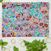 Linge De Cuisine Crânes à fleurs (Plié)