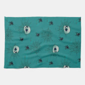 Linge De Cuisine Crânes araignées toiles vertes Halloween (Horizontal)