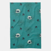 Linge De Cuisine Crânes araignées toiles vertes Halloween (Vertical)