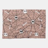 Linge De Cuisine Crânes d'Halloween branchés, os et Web (Horizontal)