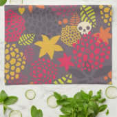 Linge De Cuisine Crânes et fleurs (Plié)