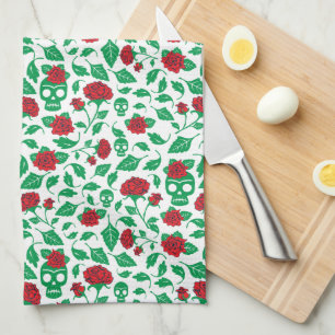 Linge De Cuisine Crânes et roses de Frida Kahlo  