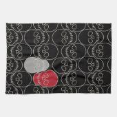 Linge De Cuisine Crânes - Noir de chauve-souris et Blanc d'os (Horizontal)